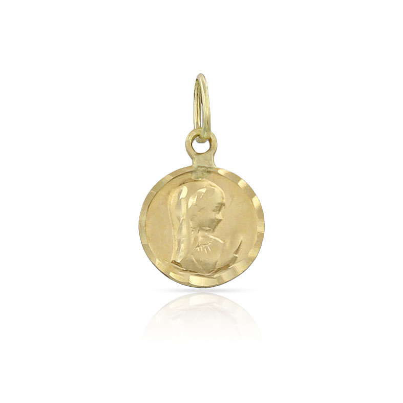 MEDALLA ORO 18KL LENTEJA VIRGEN NIÑA - 8MM