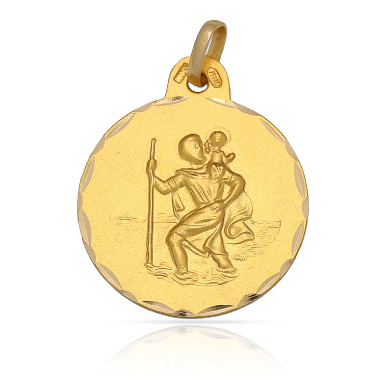 MEDALLA ORO 18KL SAN CRISTOBAL - 19MM