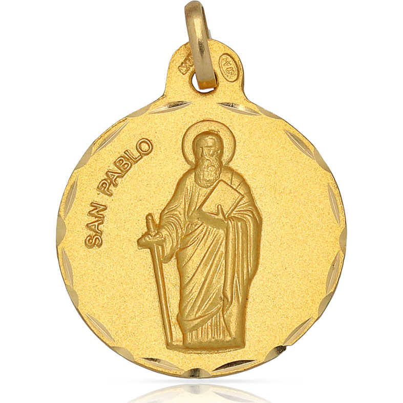 MEDALLA ORO 18KL SAN PABLO - 21MM