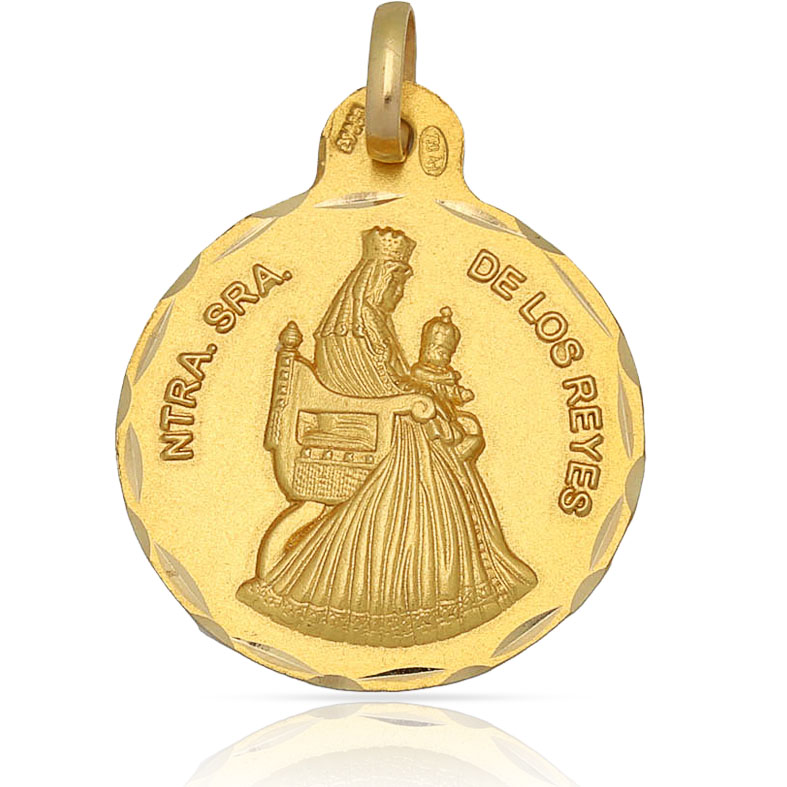 MEDALLA ORO 18KL V. DE LOS REYES- 21MM