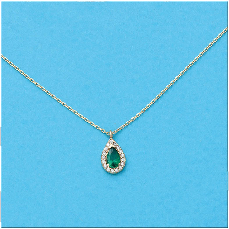 CADENA COLGANTE LAGRIMA CRISOPAL ORO18K 