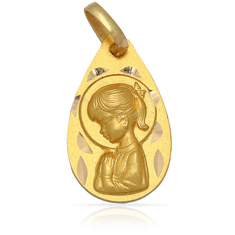 MEDALLA ORO 18KL V. NIÑA - 13x22MM