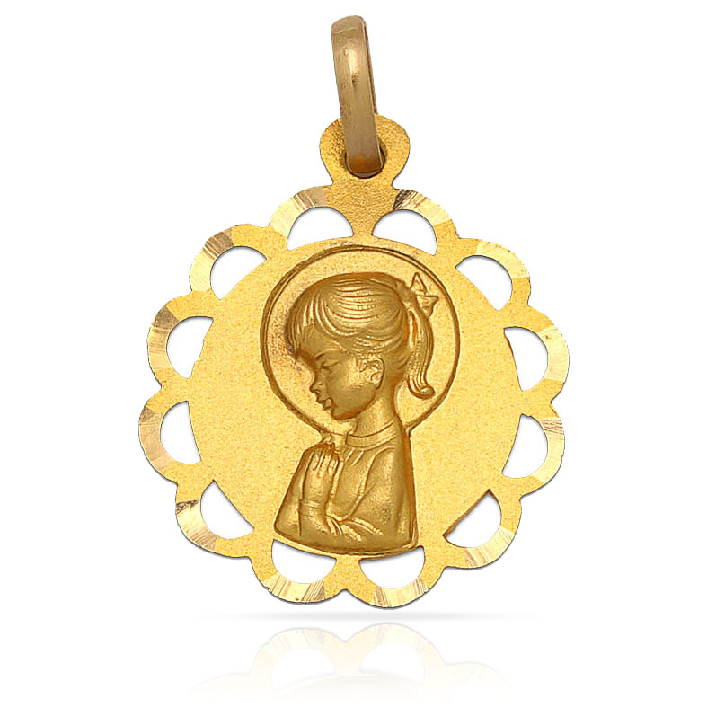 MEDALLA ORO 18KL VIRGEN NIÑA - 17MM