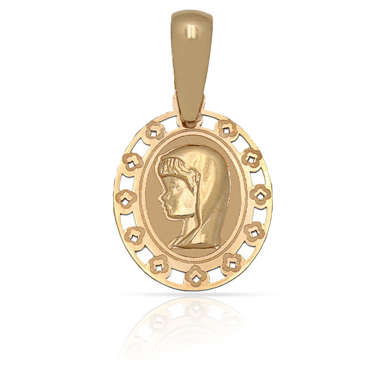 MEDALLA ORO 18KL VIRGEN NIÑA -13X17MM