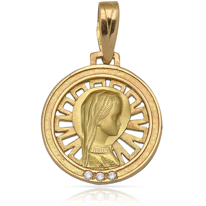 MEDALLA ORO 18KL VIRGEN NIÑA DE 16MM