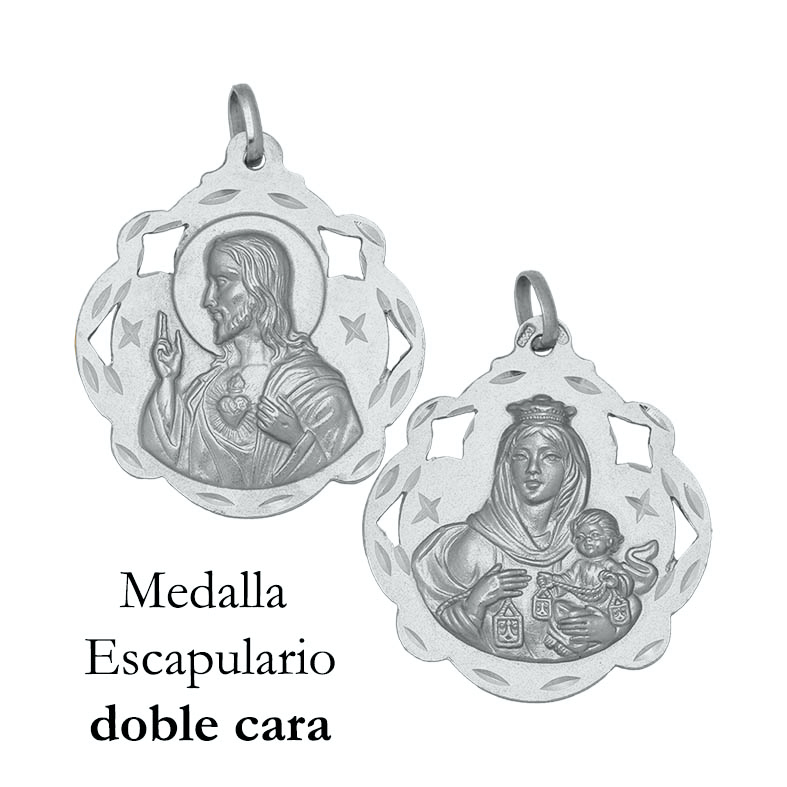 MEDALLA PLATA 925MM ESCAPULARIO - 25x28MM