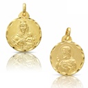 MEDALLA PLATA CHAPADA EN ORO ESCAPULARIO - 18MM