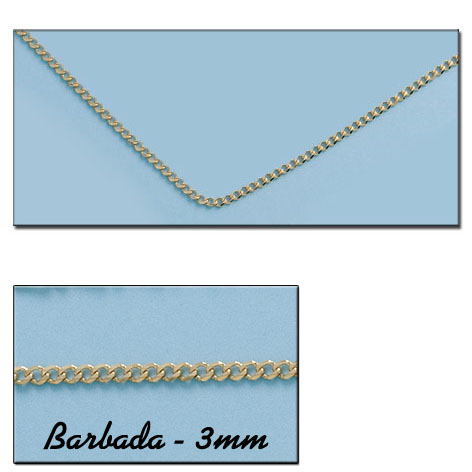 CADENA ORO 18KL HUECA BARBADA - 3MM
