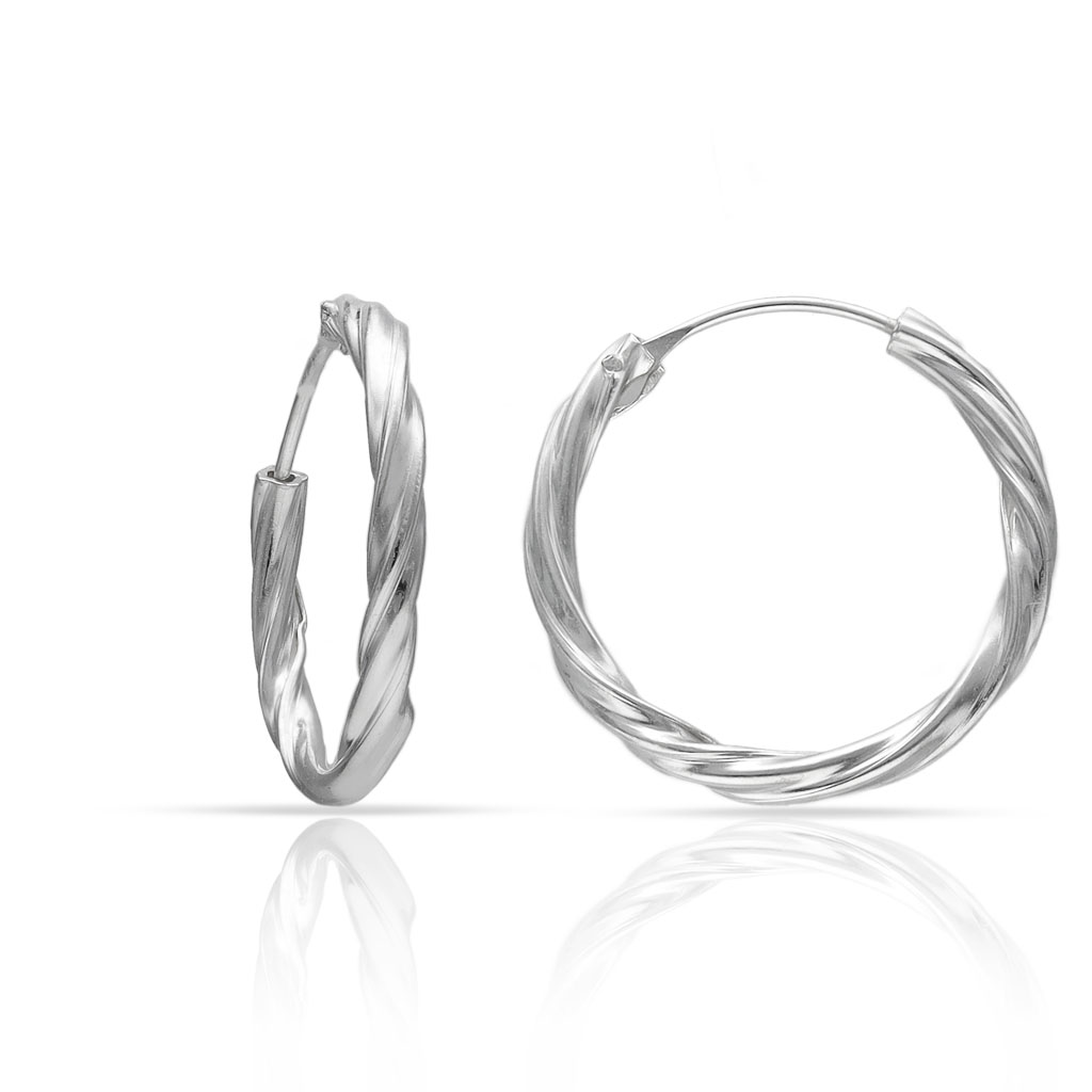 AROS PLATA 925MM TRENZADOS - 17MM