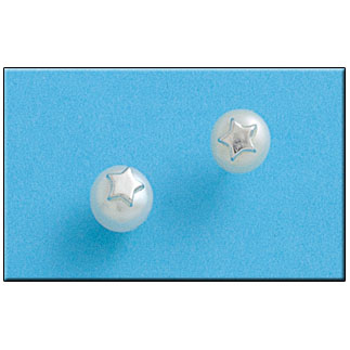 PENDIENTE PLATA 925MM ESTRELLA PERLA