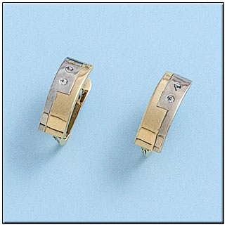 PENDIENTES ORO 18KL BICOLOR CIRCONITAS