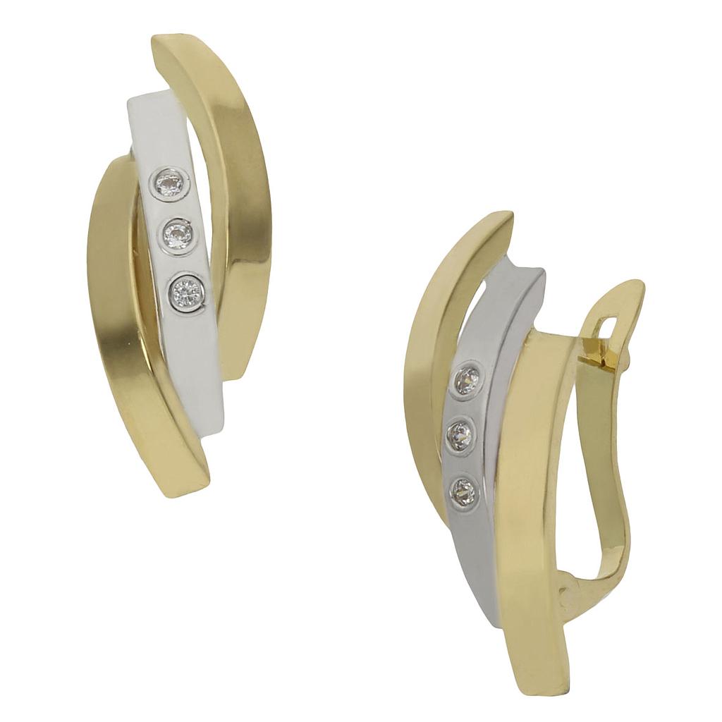 PENDIENTES ORO 18KL BICOLOR CIRCONITAS