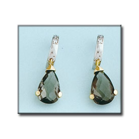PENDIENTES ORO 18KL BICOLOR OLIVINA