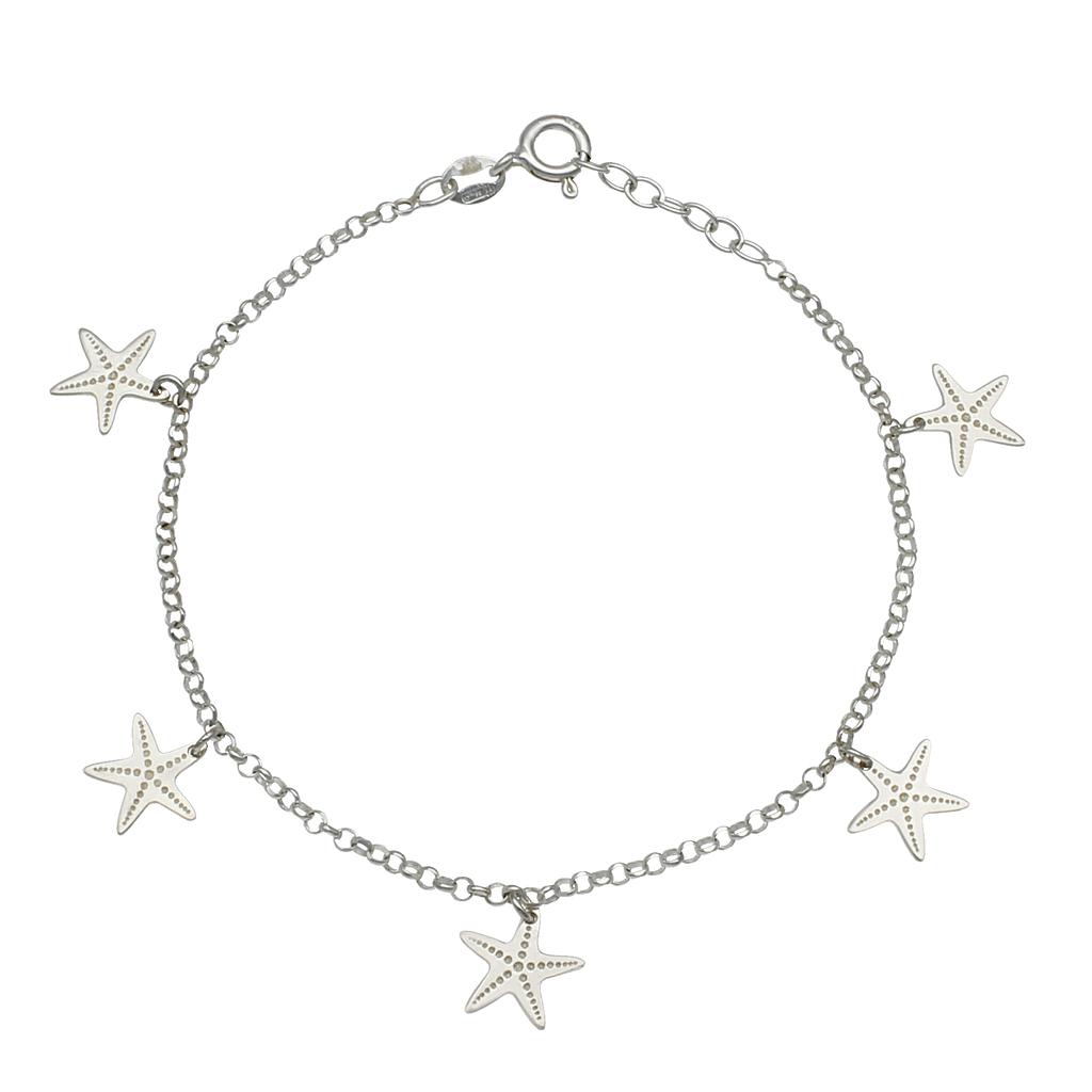 TOBILLERA MINI CHARMS ESTRELLA MAR PLATA 925MM