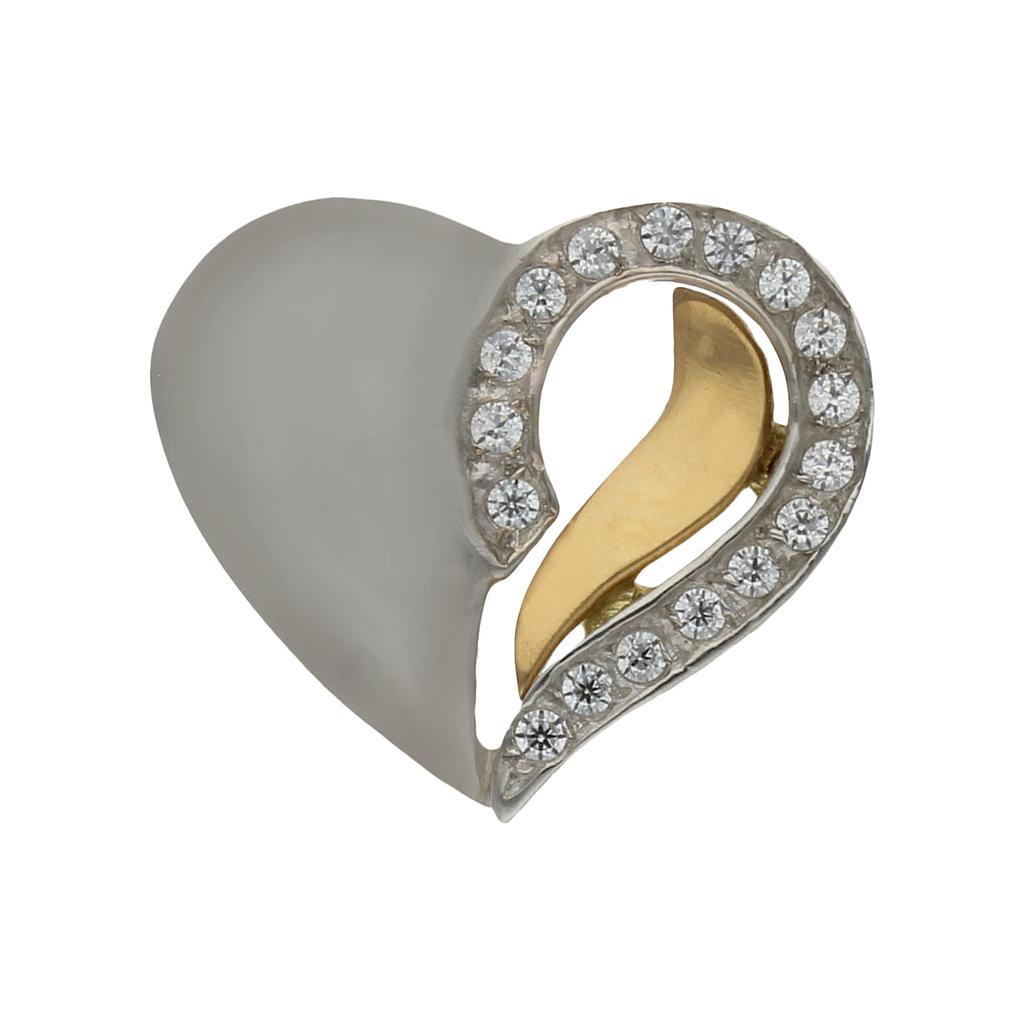 COLGANTE BICOLOR ORO 18KL CORAZON