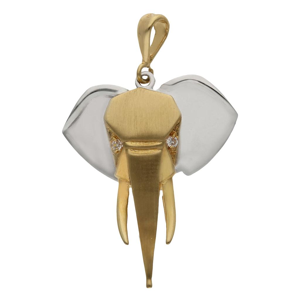 COLGANTE BICOLOR ORO 18KL ELEFANTE