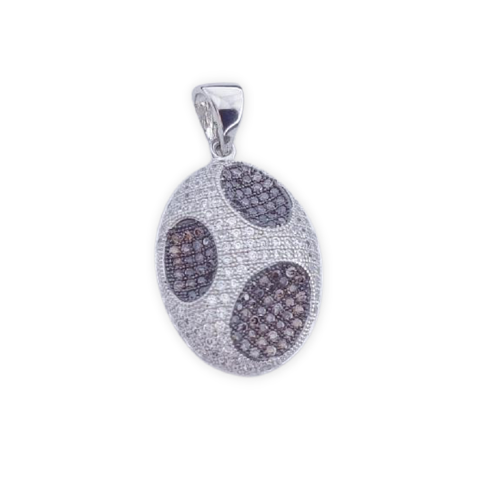 COLGANTE CIRCONITAS NEGRAS PLATA 925MM