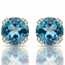 PENDIENTES ORO 18KL CIRCONITAS + PIEDRA COLOR