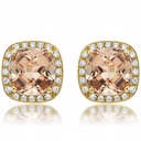 PENDIENTES ORO 18KL CIRCONITAS + PIEDRA COLOR