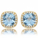PENDIENTES ORO 18KL CIRCONITAS + PIEDRA COLOR
