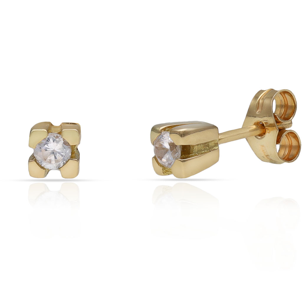 PENDIENTES ORO 18KL CIRCONITAS - 4.50x4.50MM