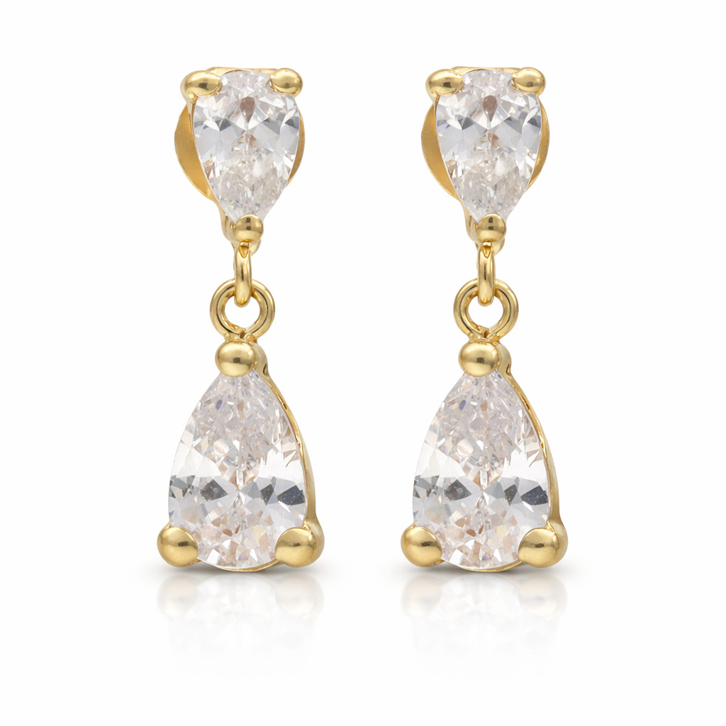 PENDIENTES ORO 18KL CIRCONITAS - 5x15MM