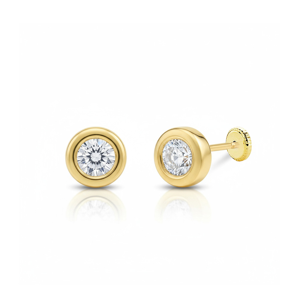 PENDIENTES ORO 18KL CIRCONITAS - 7MM