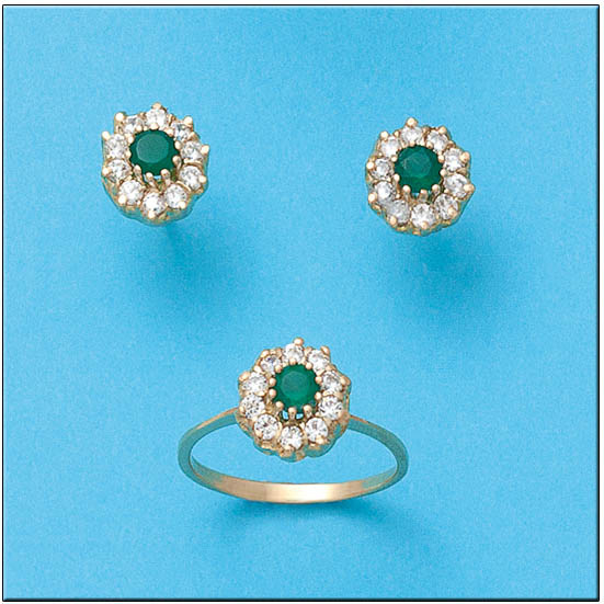 PENDIENTES ORO 18KL CRISOPAL VERDE