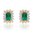PENDIENTES ORO 18KL ESMERALDA FINA