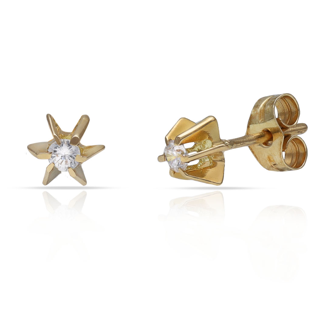 PENDIENTES ORO 18KL ESTRELLA CIRCONITAS