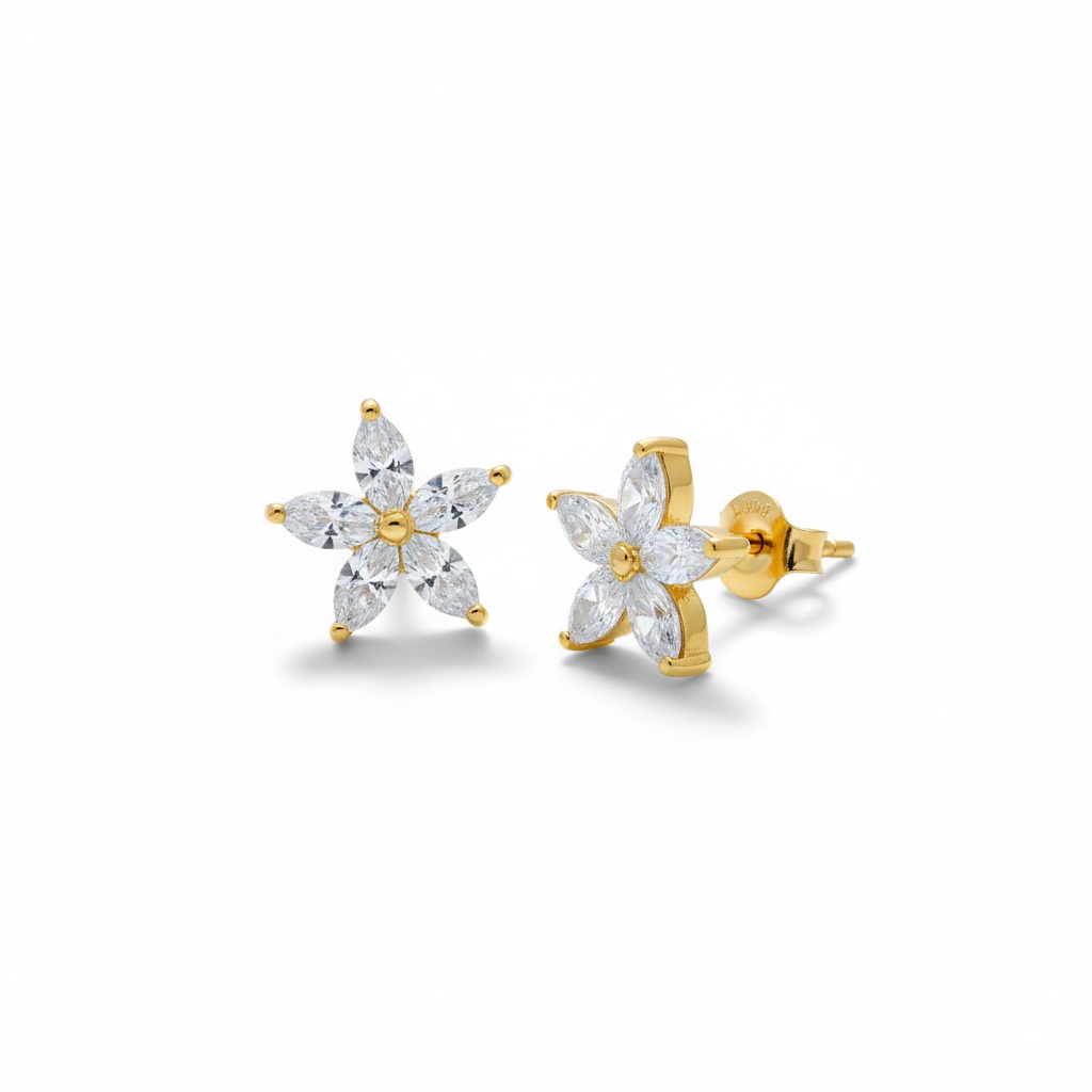 PENDIENTES ORO 18KL FLOR
