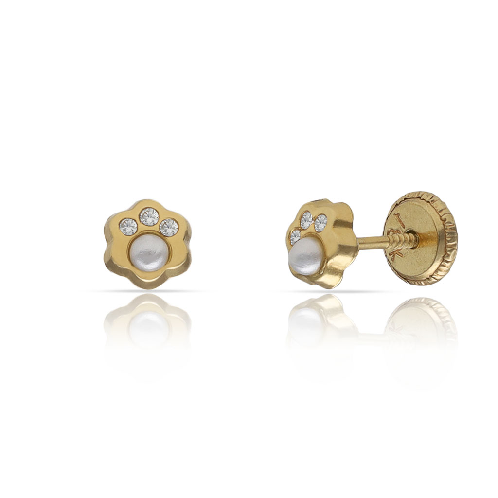 PENDIENTES ORO 18KL FLOR