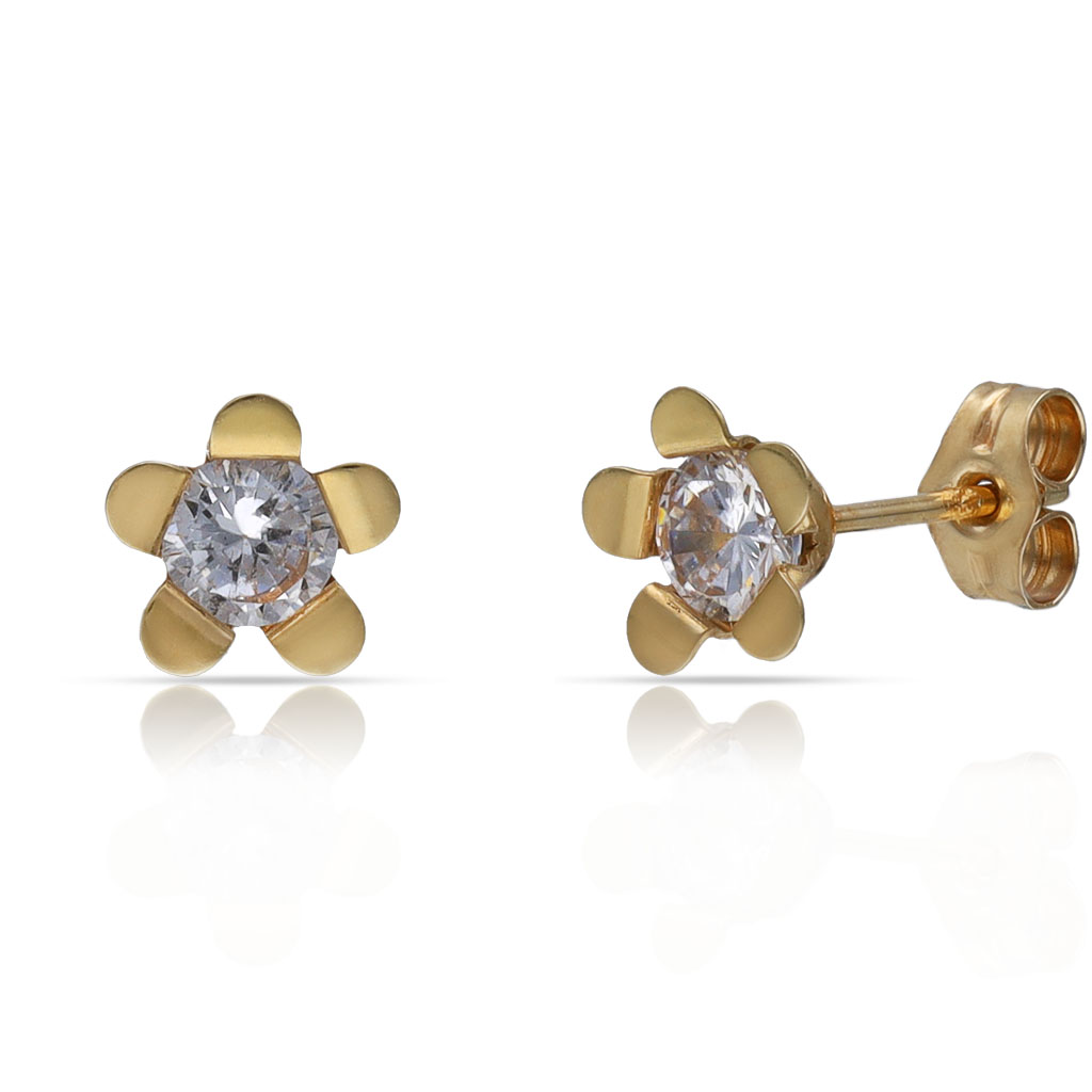 PENDIENTES ORO 18KL FLOR