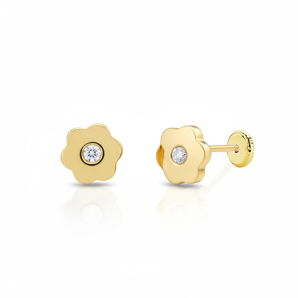 PENDIENTES ORO 18KL FLOR