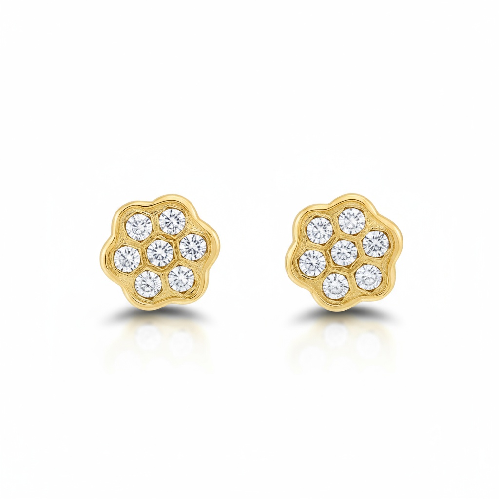 PENDIENTES ORO 18KL FLORES