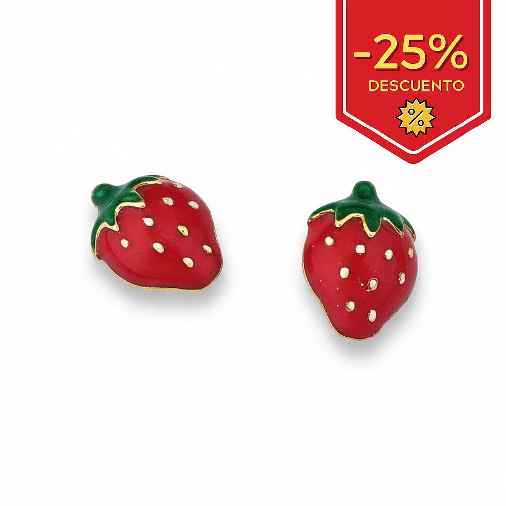 PENDIENTES ORO 18KL FRESA - 6X8MM