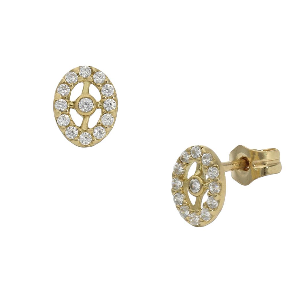 PENDIENTES ORO 18KL OVAL CIRCONITAS