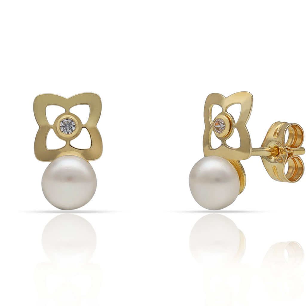 PENDIENTES ORO 18KL PERLAS