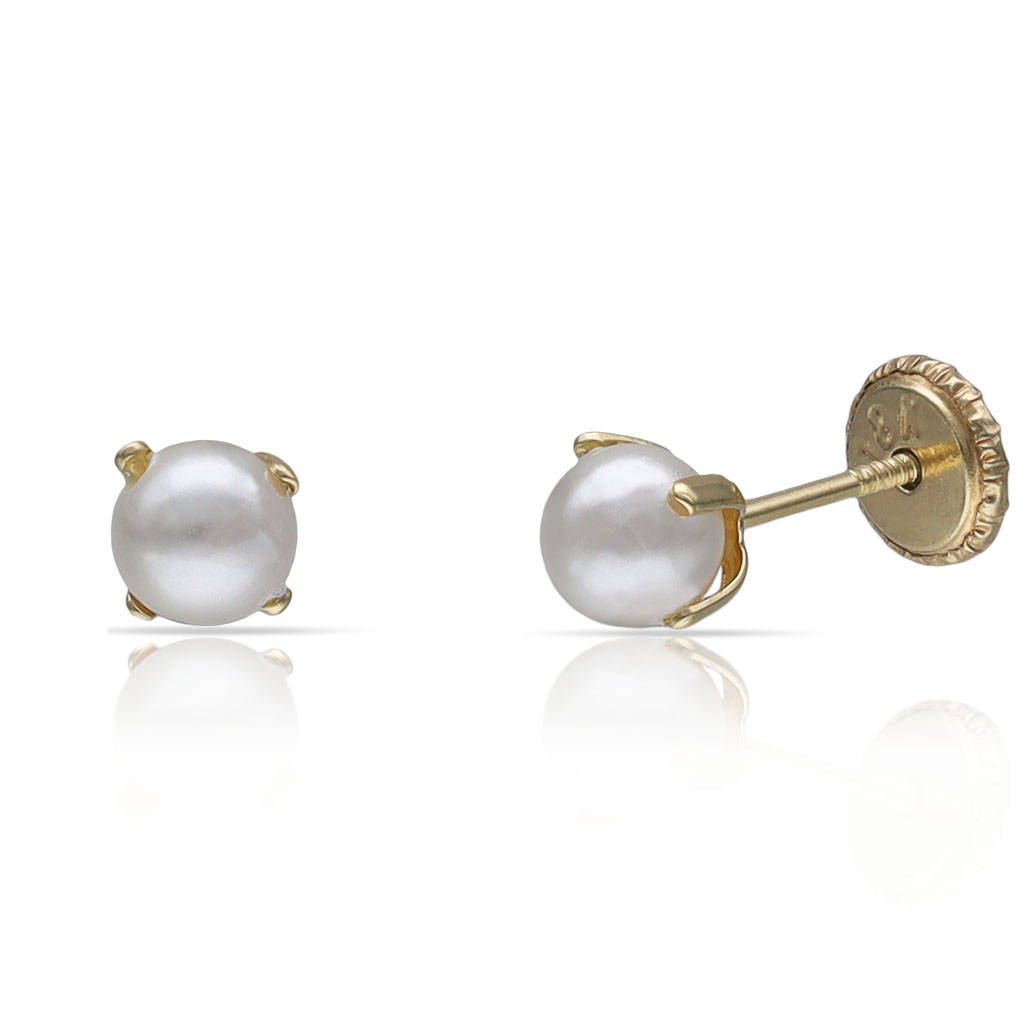 PENDIENTES ORO 18KL PERLAS - 5MM