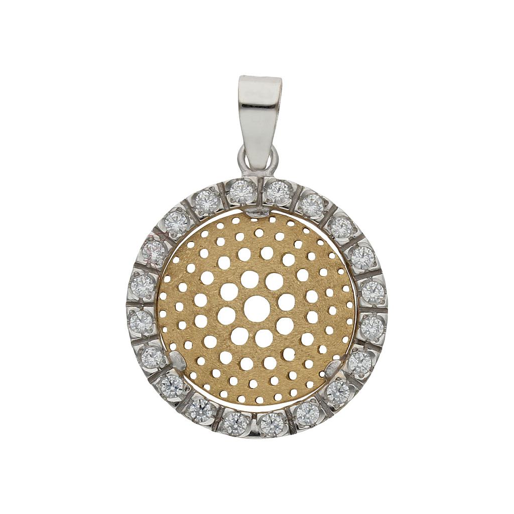 COLGANTE ORO 18KL CIRCULOS CIRCONITAS