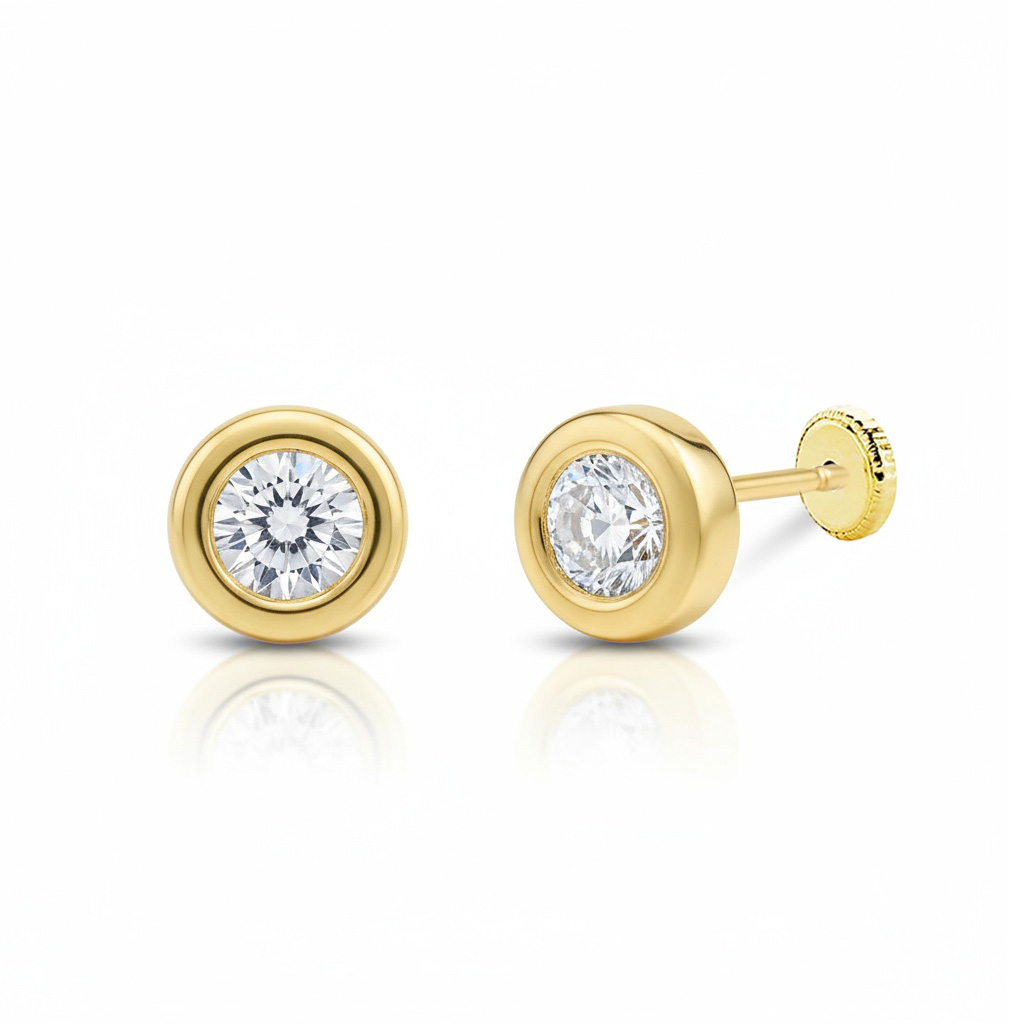 PENDIENTES ORO 18KL REDONDOS - 8MM