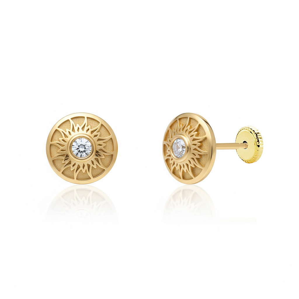 PENDIENTES ORO 18KL SOL