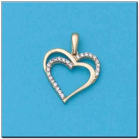 COLGANTE ORO 18KL CORAZON CON CIRCONITAS
