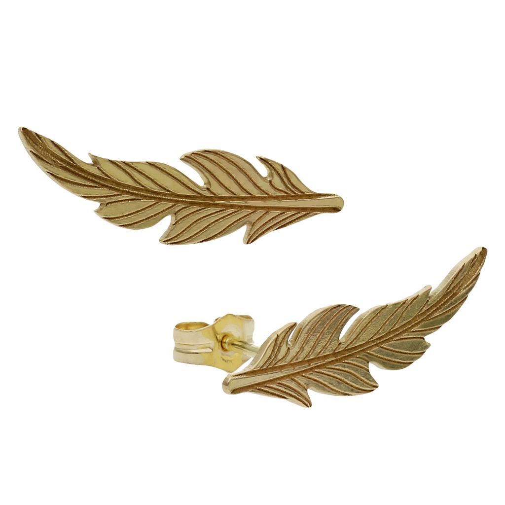 PENDIENTES ORO 18KL TREPADORES PLUMA
