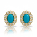 PENDIENTES ORO 18KL TURQUESAS SINTETICAS