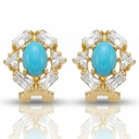 PENDIENTES ORO 18KL TURQUESAS SINTETICAS