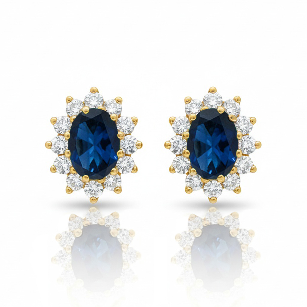 PENDIENTES ORO 18KL ZAFIROS FINOS