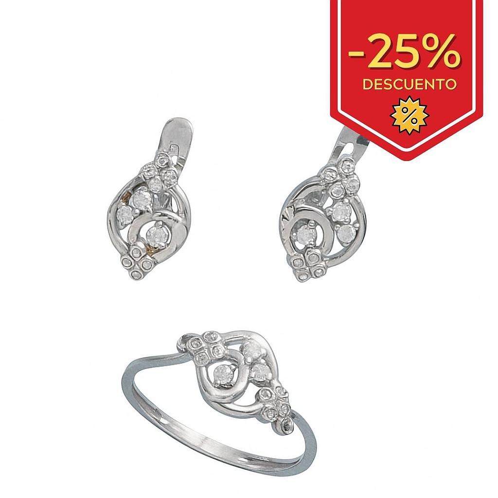 PENDIENTES ORO BLANCO 18KL
