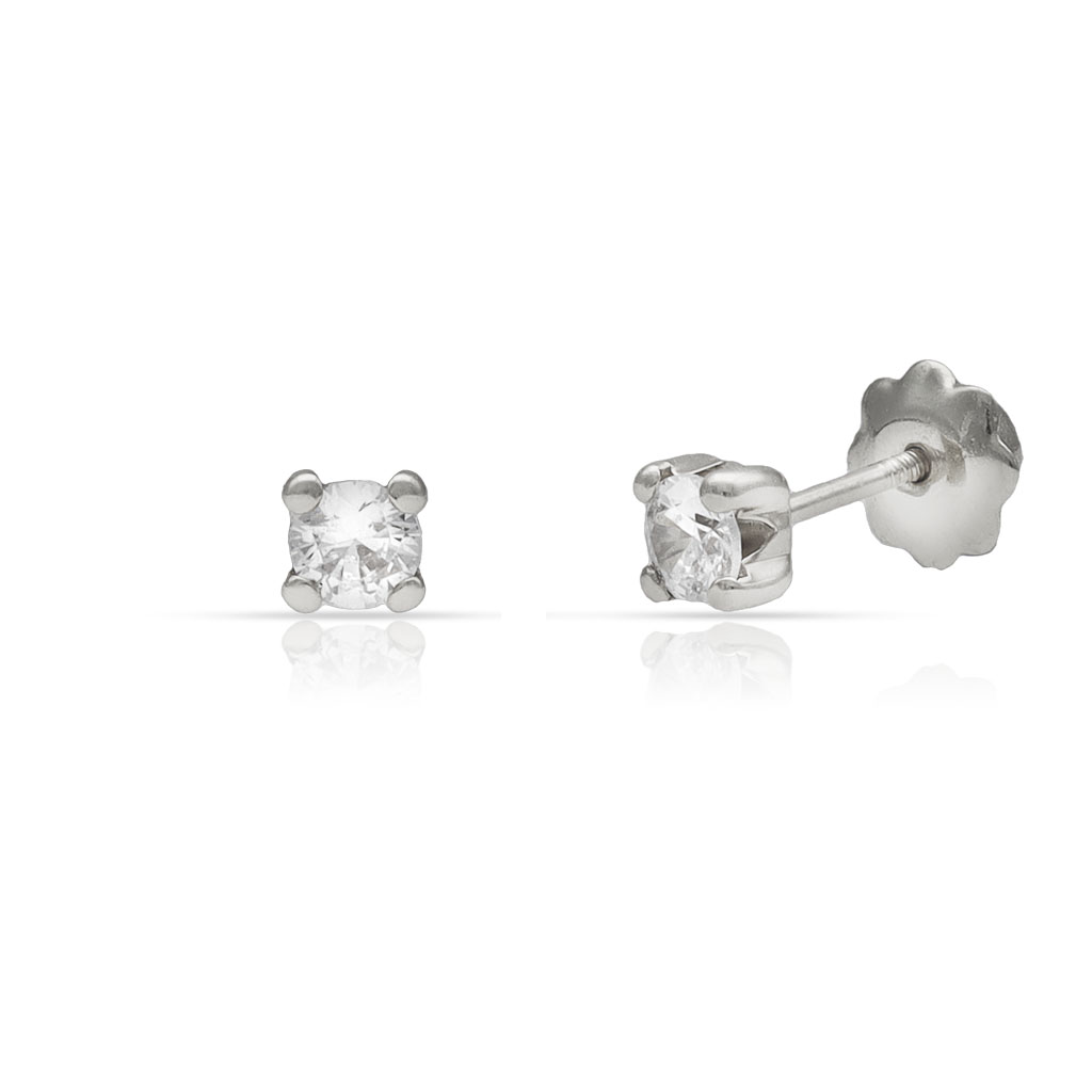 PENDIENTES ORO BLANCO 18KL