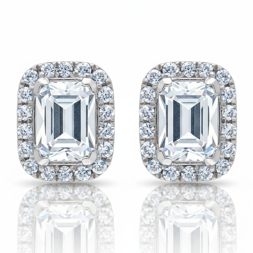 PENDIENTES ORO BLANCO 18KL CIRCONITAS